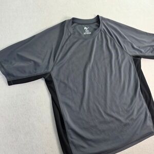 Kanu Surf Mens XL Rash Guard Shirt Gray Excellent Short Sleeve Swim Athletic